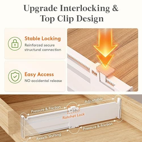 Lifewit 12 Pack 4" High Drawer Dividers, Adjustable Drawer Organizer Clothes thumbnail 6