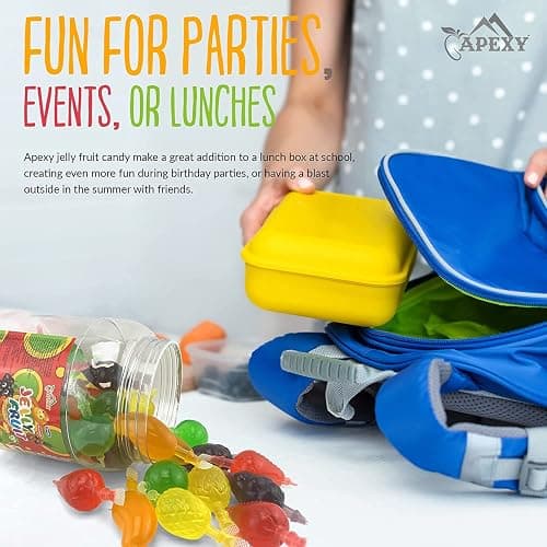 Apexy Jelly Fruit Candy – Assorted Fruit Flavors, Halloween Treat Juicy Chewy Gel Snacks, Kids & Adults Party Favors, Fun Treats for Goodie Bags & Events 46.9oz (1330g) thumbnail 5