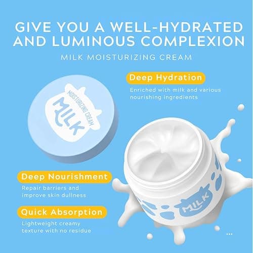 Milk Skin Care Set - 16 PCS Milk Skin Care for Kids Ages 8-12 Hydrating, Smooth & Delicate, Travel Skin Care Routine Kit for Women, Teen Skin Care Kit Christmas Gifts for Teenage Girls Friends Moms thumbnail 5