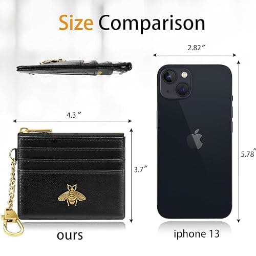 SEAVILIA Card Holder Keychain Wallet for Women with ID Window RFID Coin Purse Bee Gifts Slim Minimalist Small Wallet thumbnail 6