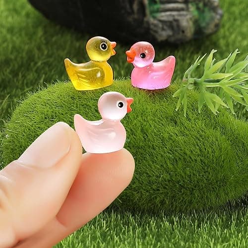 225 Pcs Mini Resin Ducks Bulk, Glow in The Dark Tiny Duck Figurines for Miniature Dollhouse Decor, Fairy Garden, Aquarium Landscape, DIY Crafts, Party Favors, Hide & Seek Game, Classroom Activities thumbnail 2