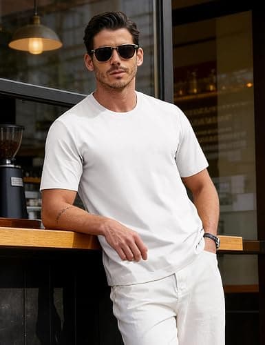 EKLENTSON Men's Cotton Crewneck T-Shirts Short Sleeve Plain Tee Moisture Wicking Casual Tshirts Solid Color thumbnail 4