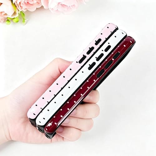 DuiDuiQ Polka Dot Pattern Phone Case for iPhone 16e/17e 6.1", Wine | Cute Aesthetic Case for Women Girls,Dual-layer Shockproof Protective Phone Cover,No Fading Print thumbnail 3