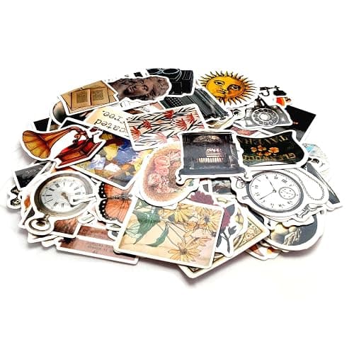 100 Pcs Aesthetic Vintage Vinyl Stickers - Scrapbook Journaling Laptop Water Bottles Waterproof Retro Stickers Skins & Decals, Adults DIY Craft Decor Nostalgic Theme Party Favor & Supplies thumbnail 3