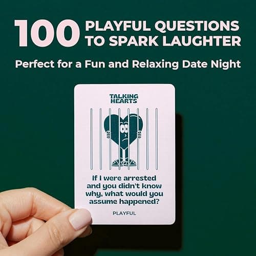 Talking Hearts Conversation Cards - Couple Card Game for Date Nights & Travel Adventures | Great Gift for Couples - 200 Questions & 2 Wild Cards thumbnail 3