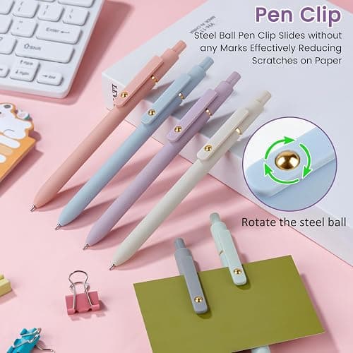 FIOVER Gel Pens 6pcs 0.7mm Fine Point Black Ink Quick Dry Pens | Smooth Writing Pens for Journaling, Nurse Aesthetic Cute Office School Supplies, Gifts for Women and Men thumbnail 7