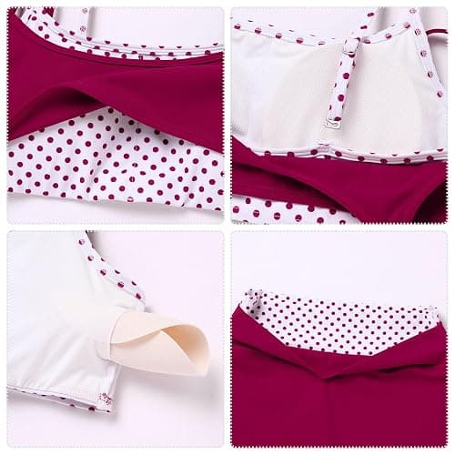 ABOCIW Layered Workout Sets for Women 2 Piece Polka Dot Sports Bra High Waist Shorts Gym Active Yoga Pilates Outfits thumbnail 6