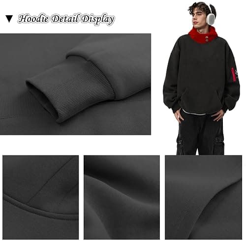 IOPBOT Unisex Anime Hoodie Cosplay Costume Men Black 3D Novelty Hooded Sweatshirt Pullover Jacket Outerwear Coat for Women (XL-Black) thumbnail 6