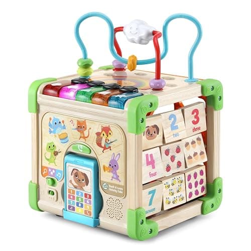 LeapFrog Touch and Learn Electronic Musical Light-Up Wooden Activity Cube Toy, Animal Themed, Ages 1 and Up thumbnail 8