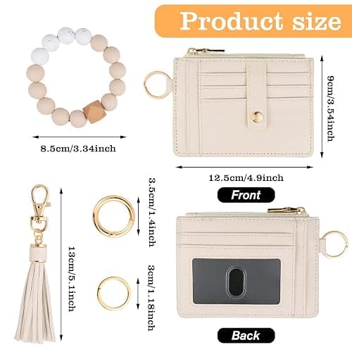 KNGITRYI Wallet Keychain Wristlet for Women,Slim RFID Credit Card Holder Purse Tassel Keychain Bangle Key Ring for Men Women thumbnail 2