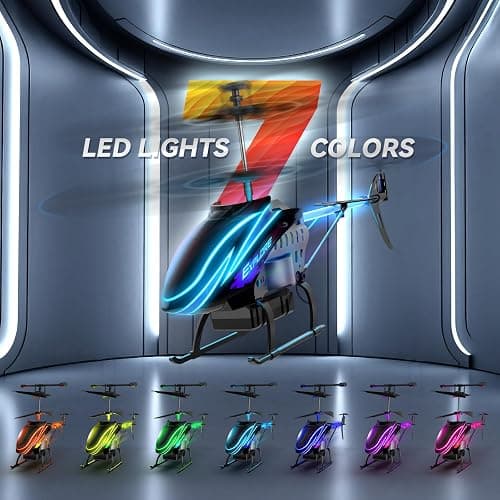 BUSSGO RC Helicopter, Remote Control Helicopter for Kids with 30Mins Flight(2 Batteries), 7+1 LED Light Modes, Altitude Hold, RC Toys for Boys Girls thumbnail 3