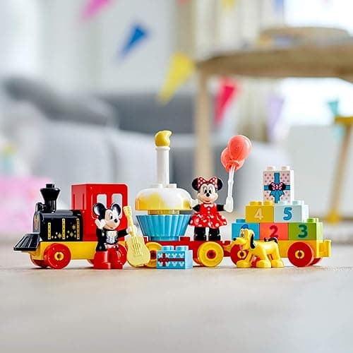 LEGO DUPLO Disney Mickey & Minnie Mouse Birthday Train - Building Toys for Toddlers with Number Bricks, Cake and Balloons, Early Learning and Motor Skill Toy, Great Gift for Girls, Boys Ages 2+, 10941 thumbnail 2