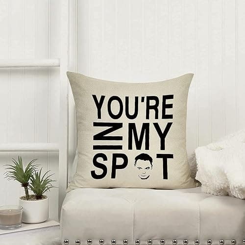 Pycat You're in My SPOT Throw Pillow Cover 16x16 for Sofa Couch, Farmhouse Pillowcase Cushion Case Home Decor, Seasonal Engagement Present Housewarming Gift Wedding Decorative Cotton Linen Decorations thumbnail 7