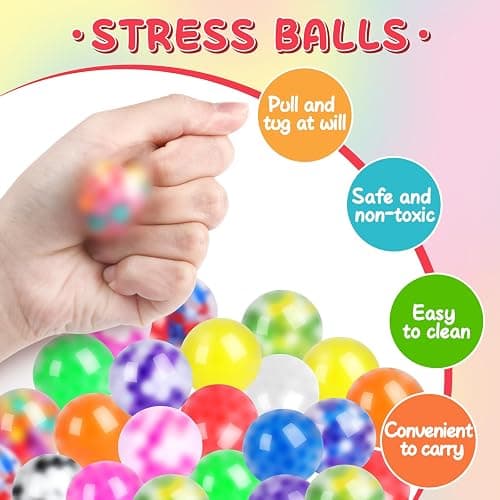BESNEL 160 Pack Stress Balls for Adults, Bulk Squishy Ball, Stress Balls Set, Anti-Anxiety Easter Stress Relief Fidget Balls, Easter Basket Stuffers, Prize Box, Party Favors, Birthday Gifts thumbnail 3
