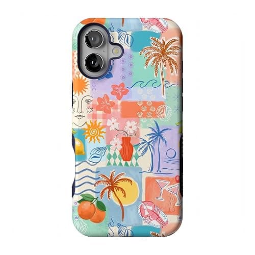 Casely iPhone 16 Case | Tropical Heat | Beachy Collage | Compatible with MagSafe | Bold Protective Design - Image 1