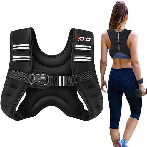 TB3C Weighted Vest Woman - 5lb/6lb/8lb/12lb/16lb/20lb/25lb/30lb Womens Weight Vest for Walking, Strength Training Weight Vests for Men, Reflective Stripe Fitness Vest for Workout Running Jogging - Image 1