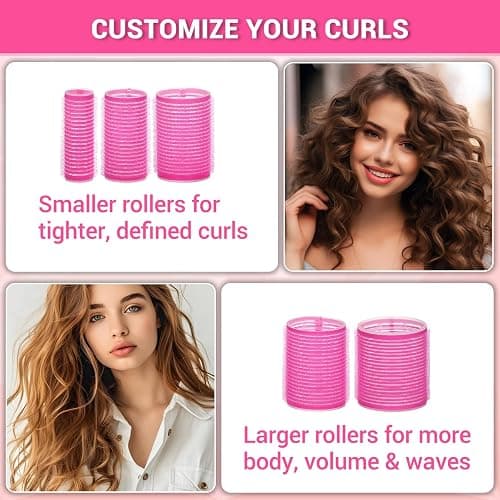 56 Pcs Hair Roller Set for Blowout Look, Long Medium Short Hair Volume; 30Pcs Rollers, 5 Sizes, 24 Pcs Clips, Storage Bag thumbnail 4