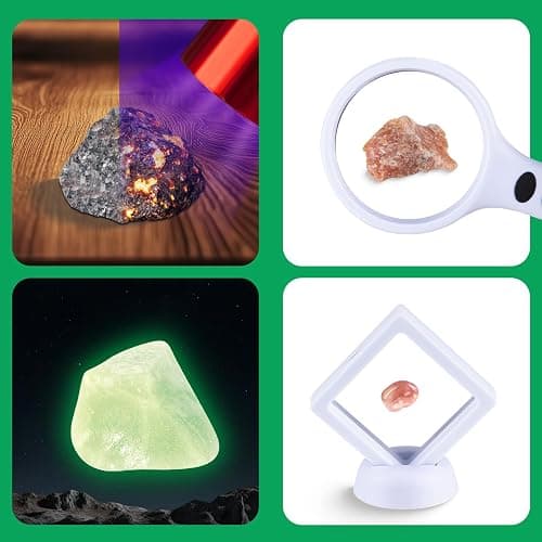 Gemstones Dig Kit for Kids – Excavate 37 Rocks & Crystals, STEM Science Kit with Info Cards & Display Stand – World Map Gem Digging Kit, Rock Collection Gift Educational Geology Gift for Boys & Girls thumbnail 6