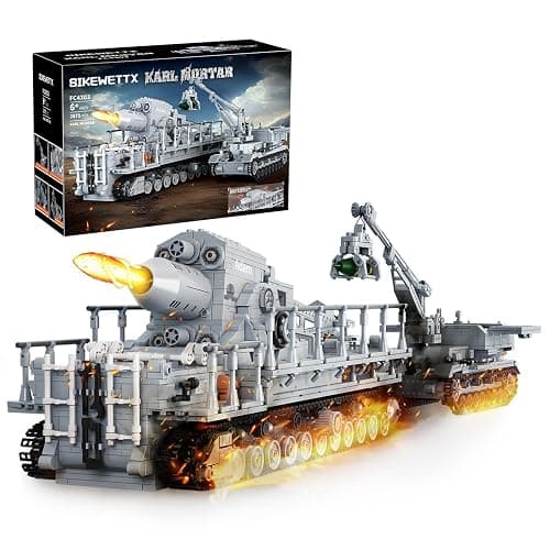 Karl Heavy Mortar Tank Building Block Set 2875 Pieces, Compatible with Lego Military Army Set for Adults WW2 German Mortar Model Kit with Ammo Tractor, 1: 26 Scale Vehicles Model Home Decor - Image 1