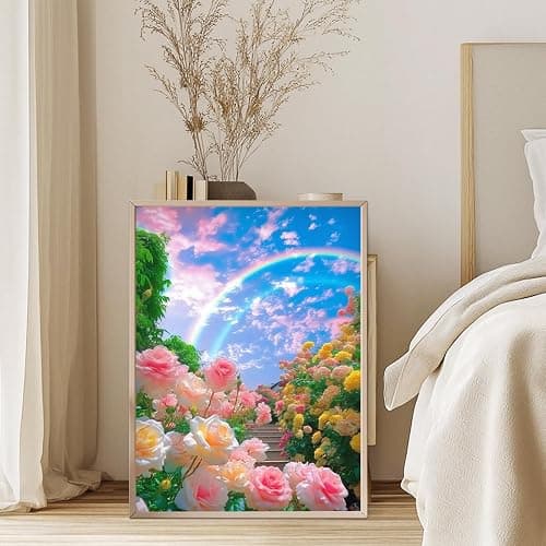 GEEHEIY Flowers Diamond Art Kits for Adults, 5D Spring Diamond Painting Kits for Beginner, DIY Full Drill Round Gem Art for Home Wall Decor 12 x16 Inch thumbnail 5