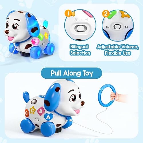 Musical Toy for 1 Year Old Boy Girl, Baby Toys 6-12-18 Months, Puppy Toddler Learning for 1 Year Old Boy Gifts, Bilingual Educational with Music Light, 1st Birthday Gift for Girl, Toddlers thumbnail 6