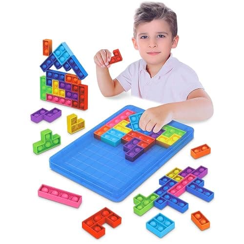 Games for 4 5 6 7 Year Olds Boys Girls, Toddlers Educational Toys for 3-4-5-6 Year Old Girl Boy Gifts-IQ Puzzle Travel Game for Kids Age 3-8 Year Old Birthday Presents Popit Fidget Toy for Kid Adults - Image 1