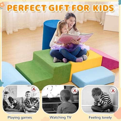 Edbuosy Toddler Climbing Toys Indoor, 7-Piece Colourful Foam Climbing Blocks, Soft Play Climbing for Toddlers, Modular Crawling & Sliding Play Set for Toddlers 1-3 Years Old thumbnail 5