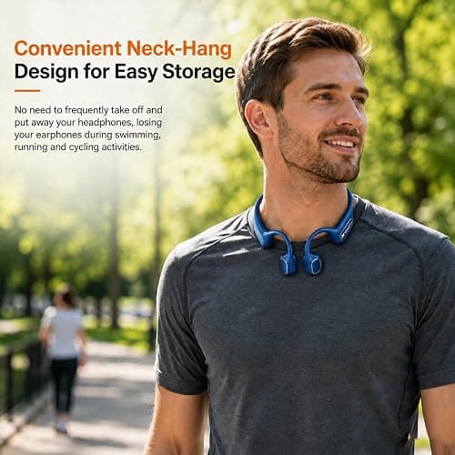 Swimming Headphones Underwater, Open Ear Lap Swimming Earbuds Bluetooth6.0 | IP68 Bone Conduction, 32GB MP3, Stay Aware of Surrounding Risks, Soft&Comfortable, 24g Ultra‑Lightweight, Pool Lap Swimming thumbnail 6