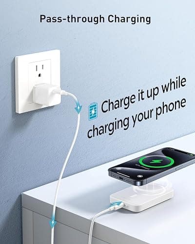 Batterie Externe Magnétique sans Fil, Power Bank 10000 mAh Induction Banque de Puissance, 20W Charge Rapide pour iPhone 17 16 15 14 13 Pro Max Plus, Chargeur Portable avec Samsung iPad Android thumbnail 6