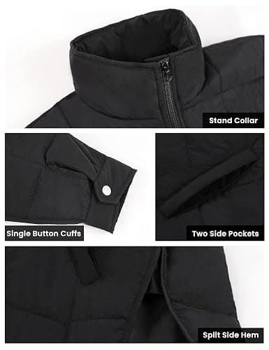 Bianstore Women's Oversized Splice Quilted Lightweight Puffer Jacket Casual Padded Coat thumbnail 6