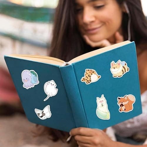 100PCS Animal Stickers, Water Bottle Stickers for Kid Classroom, Cute Animal Reward Sticker Water Bottle Scrapbook Laptops Phone Sticker for Boys Girls thumbnail 2