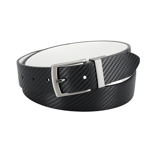 Haggar mens 2-in-1 Reversible Leather Belt for Dress Pants, Jeans, Khakis - Classic, Textured, Casual, Sport thumbnail 2