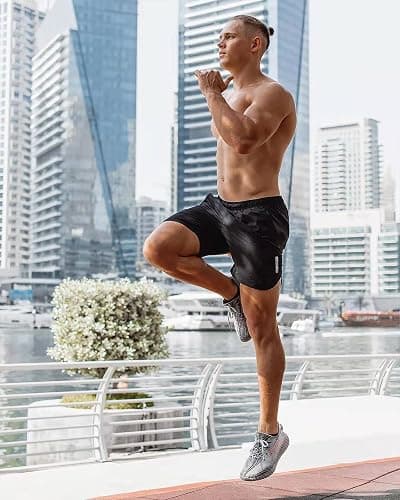 CANGHPGIN 2 Pack Mens Workout Athletic Shorts 7 inch Inseam Quick Dry Hiking Shorts Men Lightweight Sports Gym Shorts Running thumbnail 2