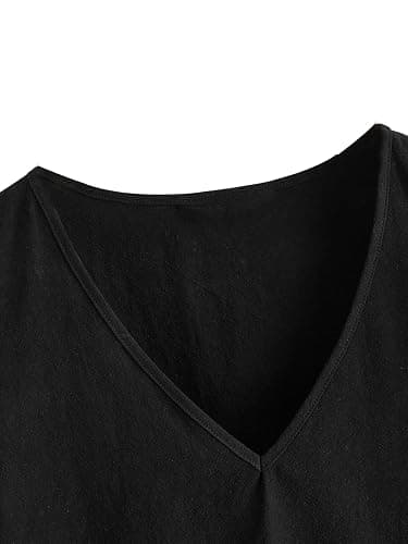 SweatyRocks Women's Cap Butterfly Sleeve V Neck Ruffle Hem Crop Blouse Summer Peplum Top thumbnail 5