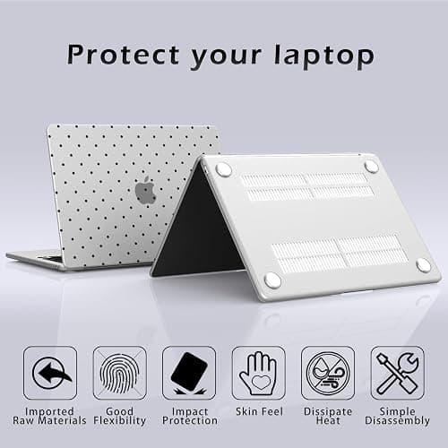 BlHMCASE Compatible with MacBook Air 13 inch Case M1 A2337 A2179 A1932 2022 2021 2020 2019 2018 Release, Cute Black Polka Dot Protective Hard Shell Matte Cover for MacBook Air 13.3 inch thumbnail 7
