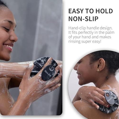 Body Scrubber 2 Pack, BEAUTAIL Shower Bath Brush, 1 Pack PP Body Brush Gray and 1 Pack Silicone Body Scrubber Black, Gentle Exfoliating for Women Men Baby Sensitive Skin thumbnail 6