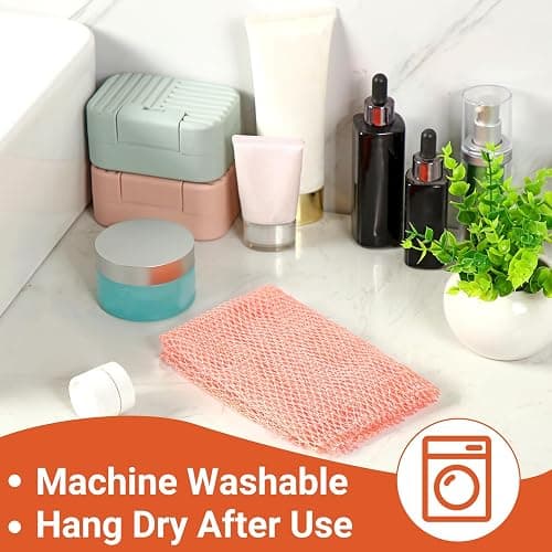 Geiserailie African Net Sponge Long Bathing Net Shower Body Scrubber Back Scrubber Skin Smoother Bathing Sponge for Daily Use or Stocking Stuffer(Light Pink) thumbnail 5