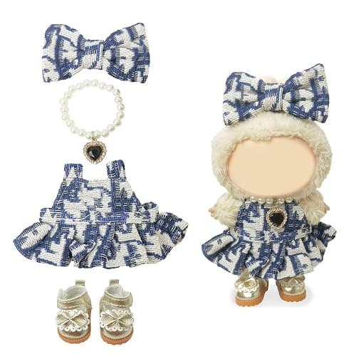 Clothes Compatible with LABUBU Doll – 4PCS Designer Chic Luxy Set, 17cm Doll Clothes Outfit for Urban Skyline Theme, Classic Stylish Accessories for Labubu, No Doll (Skyline Elegance) - Image 1