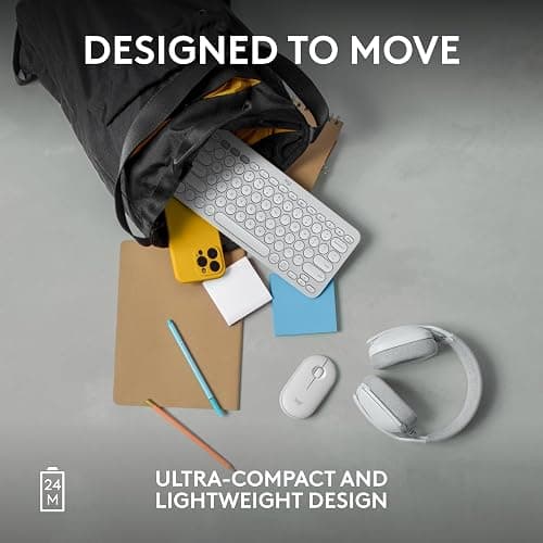 Logitech Pebble Mouse 2 M350s Slim Bluetooth Wireless Mouse, Portable, Lightweight, Customizable Button, Quiet Clicks, Easy-Switch for Windows, macOS, iPadOS, Android, Chrome OS - Tonal White thumbnail 7