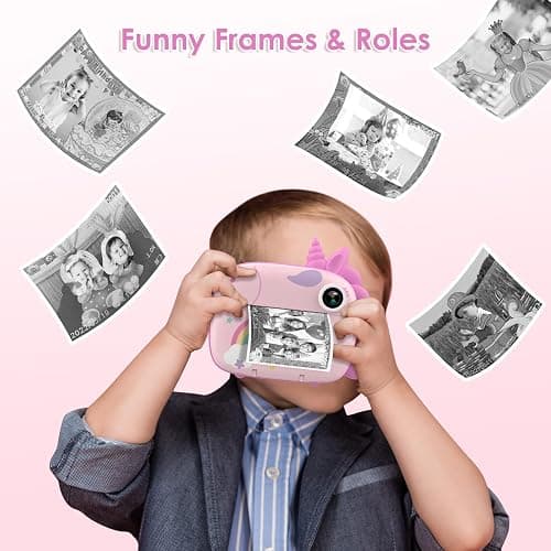 HiMont Kids Camera Instant Print, Selfie Digital Camara for Kids with Print Paper & 32G Card, 2.5K Video & Instant Print Camera with Color Pens for DIY, Fun Gift for Girls Boys 3-12 Years Old (Pink) thumbnail 6