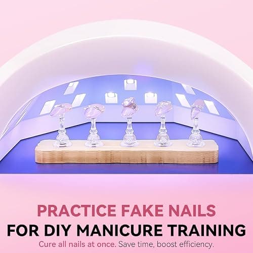 ESUOHYM Nail Stand for Press On Nails Art Display Practice 2 Sets, 1 Heart Shaped Acrylic Magnetic Nail Stands, Fake Nail Holder Tips With 200 PCS Double-Sided Tape, Nail Kit Home DIY Salon Supplies thumbnail 7