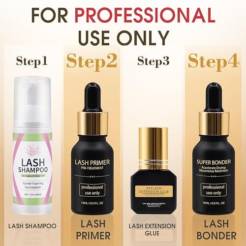 Miuffue Lash Bonder and Primer Kit for Eyelash Extensions, Glue Accelerator Lash Sealant, Eyelash Extension Primer Protein Oil Remover, Adhesive Makeup Tools for Professional Use (15ml+15ml) thumbnail 6