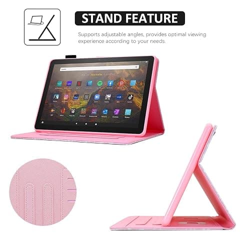 BYCeKe A16 Case for iPad 10th Generation 10.9 inch 2022,for iPad A16 11th Generation 11 Inch 2025,for Pad 10th Gen Cute PU Leather Cover&Pen Holder and Stand for Kids,Girl,Women,Pink Composition Book thumbnail 6
