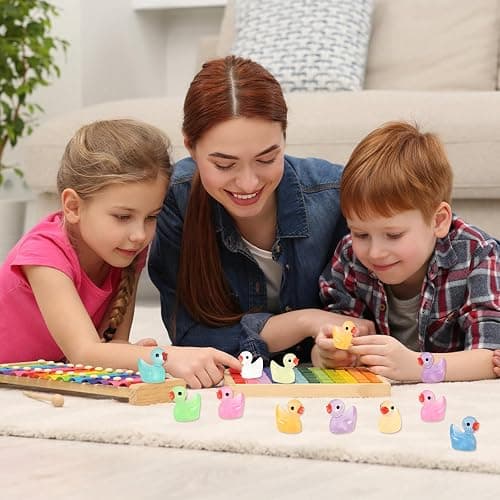 GADIEDIE 260pcs Luminous Mini Resin Ducks,Glow in The Dark Tiny Duck for Home Hide Prank Game Dollhouse Decor Aquarium Potted Miniature Landscape DIY Ornament thumbnail 2