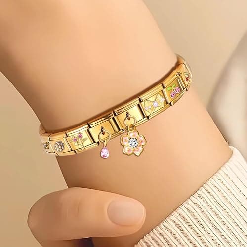 ITingstere Italian Charms Bracelet Sets with 1Pcs Starter Brascelet 9Pcs Charms 9mm Italian Modular Charm Bracelet DIY Module Jewelry Gifts thumbnail 6