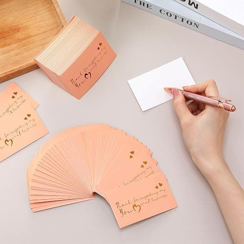 Leelosp 2280 Pcs Pink Thank You Cards and Stickers Small Business Wedding Handmade Gifts Shipping Packaging Resealable Bracelet Jewelry Thank You for Supporting My Small Business Stuff Essential thumbnail 2