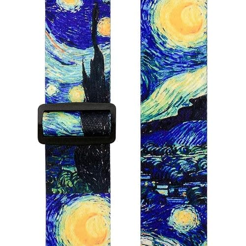 BestSounds Van Gogh Starry Night Guitar Strap Includes Strap Button & 2 Strap Locks, Adjustable Guitar Shoulder Strap For Bass, Electric & Acoustic Guitar, Best Gift for Men Women Guitarist thumbnail 4
