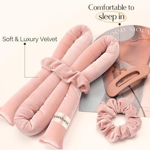 Yanibest Heatless Hair Curler to Sleep in, Overnight Curl Headband for Natural Wavy Curls, No Heat Soft Hair Curler Set with Hair Clip Scrunchies for Styling, No Slip Heatless Curls thumbnail 5