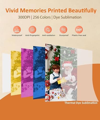 HPRT CP4100 4x6 Photo Printer with 108 Sheets & 2 Ribbons, Full-Color Thermal Dye Sublimation Wi-Fi Printing, Portable Instant Picture Printer for iPhone/Android, AR Video, Fun App, Home Use, Beige thumbnail 4