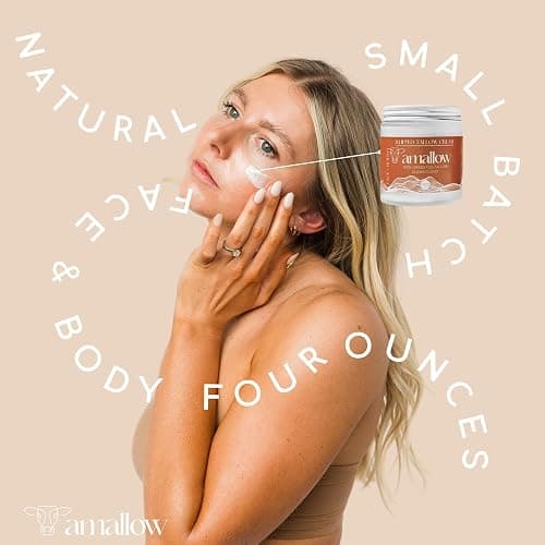 Amallow 100% Grass Fed Beef Tallow for Skin Care - Face + Body - Whipped Moisturizer - Natural Lotion, 4 FL. oz. (Clean Cloud) thumbnail 7